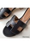 Hermes Oasis Sandals In Black Swift Leather Replica