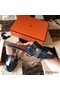 Hermes Oasis Sandals In Blue Shiny Niloticus Crocodile Replica