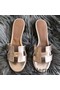 Hermes Oasis Sandals In Champagne Swift Leather Replica