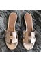 Hermes Oasis Sandals In Champagne Swift Leather Replica