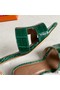 Hermes Oasis Sandals In Green Shiny Niloticus Crocodile Replica