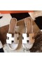 Hermes Oasis Sandals In Himalaya Matte Niloticus Crocodile Replica