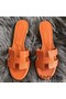 Hermes Oasis Sandals In Orange Epsom Leather Replica