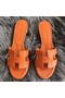 Hermes Oasis Sandals In Orange Epsom Leather Replica