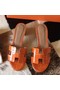 Hermes Oasis Sandals In Orange Shiny Niloticus Crocodile Replica