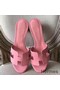 Hermes Oasis Sandals In Pink Epsom Leather Replica