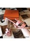 Hermes Oasis Sandals In Pink Shiny Niloticus Crocodile Replica