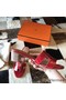 Hermes Oasis Sandals In Red Shiny Niloticus Crocodile Replica