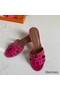 Hermes Oasis Sandals In Rose Red Shiny Niloticus Crocodile Replica