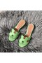 Hermes Oasis Sandals In Vert Criquet Epsom Leather Replica