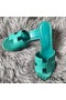 Hermes Oasis Sandals In Vert Veronese Epsom Leather Replica