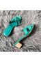 Hermes Oasis Sandals In Vert Veronese Epsom Leather Replica