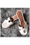 Hermes Oasis Sandals In White Epsom Leather Replica
