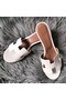 Hermes Oasis Sandals In White Epsom Leather Replica
