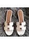 Hermes Oasis Sandals In White Perforated Epsom Leather Replica