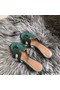 Hermes Oran Perforated Sandals In Malachite Epsom Leather Replica