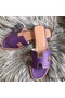Hermes Oran Perforated Sandals In Purple Epsom Leather Replica