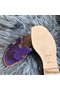 Hermes Oran Perforated Sandals In Purple Epsom Leather Replica