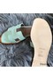 Hermes Oran Sandals In Aqua Lizard Leather Replica