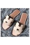 Hermes Oran Sandals In Beton Clemence Leather Replica
