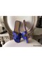 Hermes Oran Sandals In Blue Epsom Leather Replica