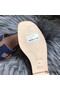 Hermes Oran Sandals In Blue Ostrich Leather Replica