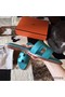 Hermes Oran Sandals In Blue Paon Epsom Leather Replica