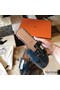 Hermes Oran Sandals In Blue Shiny Niloticus Crocodile Replica