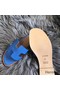 Hermes Oran Sandals In Blue Swift Leather Replica
