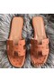 Hermes Oran Sandals In Brown Ostrich Leather Replica