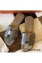 Hermes Oran Sandals In Grey Shiny Niloticus Crocodile Replica