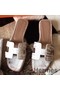 Hermes Oran Sandals In Himalaya Matt Niloticus Crocodile Replica