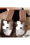 Hermes Oran Sandals In Himalaya Matt Niloticus Crocodile Replica