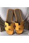 Hermes Oran Sandals In Jaune Epsom Leather Replica
