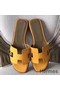Hermes Oran Sandals In Jaune Epsom Leather Replica