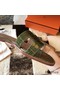Hermes Oran Sandals In Olive Shiny Niloticus Crocodile Replica