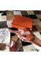 Hermes Oran Sandals In Orange Shiny Niloticus Crocodile Replica