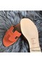 Hermes Oran Sandals In Orange Swift Leather Replica