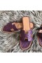 Hermes Oran Sandals In Purple Ostrich Leather Replica