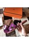 Hermes Oran Sandals In Purple Shiny Niloticus Crocodile Replica