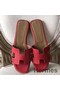 Hermes Oran Sandals In Red Epsom Leather Replica