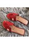 Hermes Oran Sandals In Red Patent Leather Replica