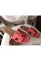 Hermes Oran Sandals In Rose Azalee Epsom Leather Replica