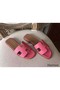 Hermes Oran Sandals In Rose Confetti Epsom Leather Replica