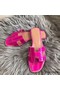 Hermes Oran Sandals In Rose Shiny Niloticus Crocodile Replica