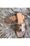 Hermes Oran Sandals In Taupe Swift Leather Replica
