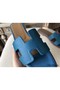 Hermes Oran Sandals In Turquoise Epsom Leather Replica