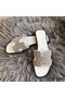 Hermes Oran Sandals In White Suede With Crystal Replica