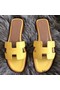 Hermes Oran Sandals In Yellow Swift Leather Replica