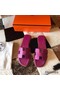 Hermes Oran Slide Sandals In Anemone Epsom Calfskin Replica